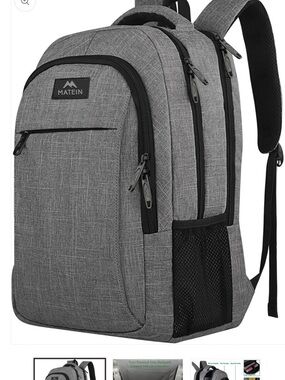 Matein Gray Everyday Backpack - Modern Urban Carry